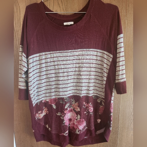 Maurices Deep Red Knit Sweater - Picture 1 of 3